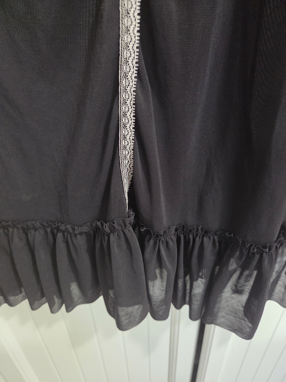 Cacique Black Embroidered Lace Chemise with Bow Size 18/20 - Picture 5 of 10